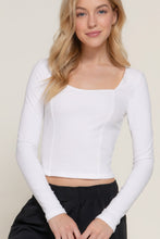 Load image into Gallery viewer, Long slv sweetheart neck seam detail knit top
