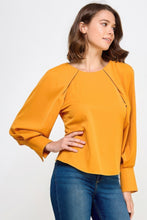 Load image into Gallery viewer, Raglan Long Sleeve Top With Back Neck Tie
