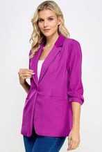 Load image into Gallery viewer, Buttoned Detail 3/4 Sleeve Blazer
