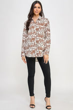 Load image into Gallery viewer, Printed Satin Long Sleeve Tunic Top
