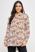 Load image into Gallery viewer, Printed Satin Long Sleeve Tunic Top
