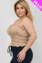 Load image into Gallery viewer, Plus Size Tiered Shirred Body Crop Top
