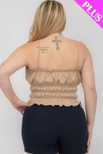 Load image into Gallery viewer, Plus Size Tiered Shirred Body Crop Top
