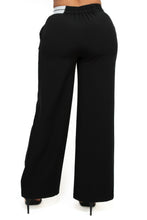 Load image into Gallery viewer, High-rise wide elastic contrast waist pants
