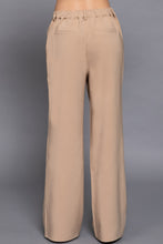 Load image into Gallery viewer, Back elastic straight woven long pants
