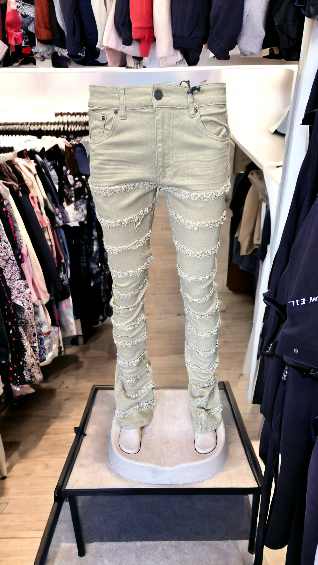 mens stack pants