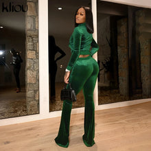 Load image into Gallery viewer, Kliou Solid Velour Two Piece Set
