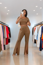 Load image into Gallery viewer, .  Solid Color Short Sleeve Crop Top Two Piece Set
