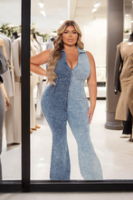 Load image into Gallery viewer, 5.   Sleeveless Zipper Denim Jumpsuit
