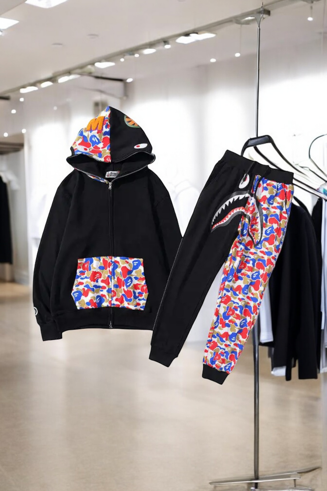 A Bathing Ape Bape Color Camo Shark Sweatsuit