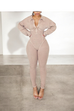 Load image into Gallery viewer, Knit Ribbed Long Sleeve Jumpsuit
