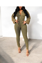 Load image into Gallery viewer, Knit Ribbed Long Sleeve Jumpsuit
