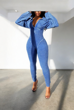 Load image into Gallery viewer, Knit Ribbed Long Sleeve Jumpsuit
