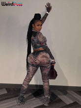 Load image into Gallery viewer, Weird Puss Aesthetic Print Sexy Women 2 Piece Set
