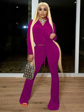 Load image into Gallery viewer, Kliou Solid Velour Two Piece Set
