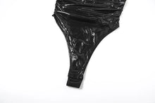 Load image into Gallery viewer, Weird Puss Silk Summer 2 Piece Set Women Strapless Bodysuit+Irregular Side Split Shirring Skirts Midnigh Clubwear Matching Suits
