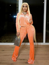Load image into Gallery viewer, Kliou Solid Velour Two Piece Set
