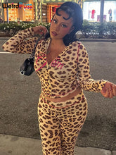 Load image into Gallery viewer, Weird Puss Leopard Print 2 Piece Set
