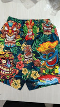 Load image into Gallery viewer, New Fashionable Summer Coconut Leaf Tribe Totem Mask Mayan Ethnic Style Digital Printed Men's Hawaii Beach Fitness Casual Shorts
