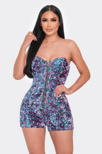 Load image into Gallery viewer, Multi Sequins Tube Top Romper
