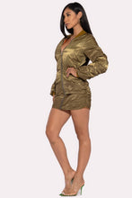Load image into Gallery viewer, Backless Bomber Mini Dress
