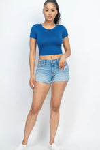 Load image into Gallery viewer, Short Sleeve Roundneck Crop Top
