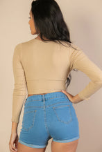 Load image into Gallery viewer, Ribbed Wrap Front Long Sleeve Top
