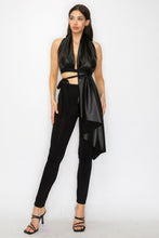 Load image into Gallery viewer, Faux Leather Top Pants Set
