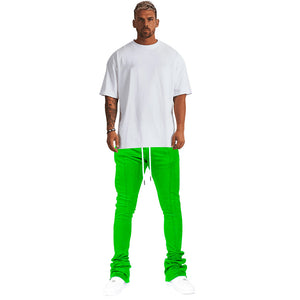 Custom Logo Men Stacked Joggers With