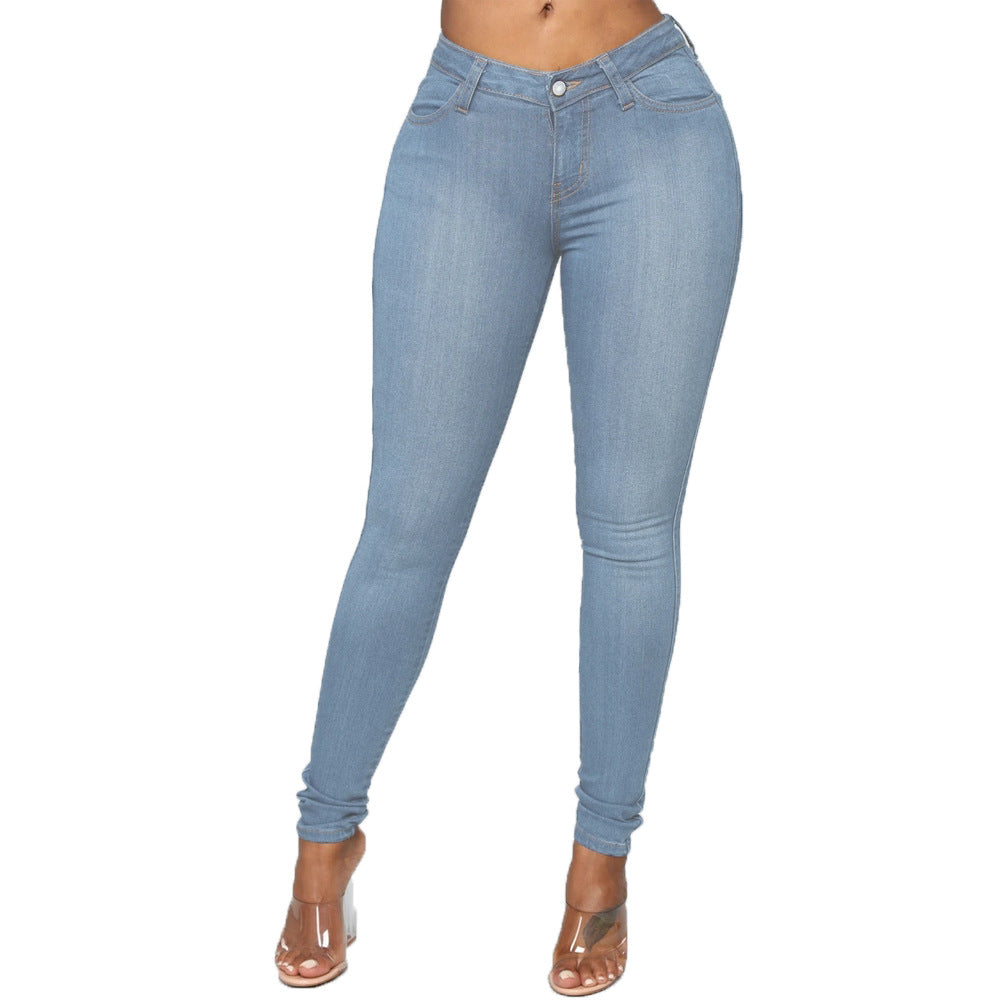 Rihschpiece 6XL Denim Leggings Women Jeans Pants Slim High Waist