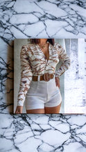 Load image into Gallery viewer, Summer New Trending Women&#39;s Printed Street Wear Stand Collar Long Sleeve 2pc Sets Women Short 2 Two Piece Set
